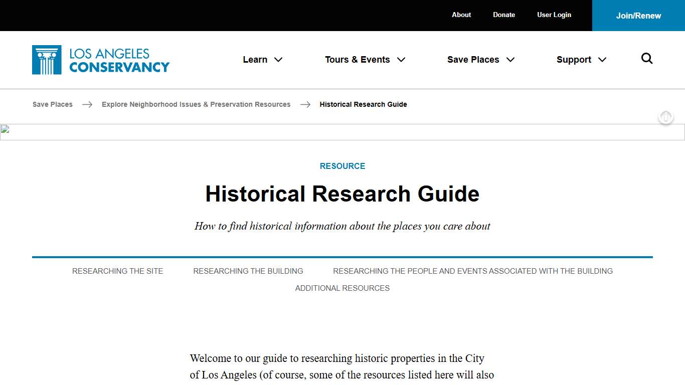Historical Research Guide - LA Conservancy